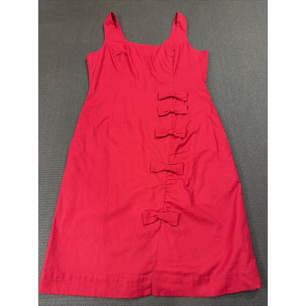 New Moulinette Seours Dress Bow Dress Mini Dress Sleeveless Dress Women 12 Red